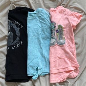 Kids Graphic T-Shirts - Black, Blue, and Pink XS Summer Lot